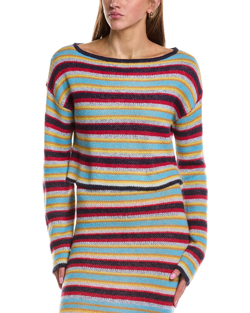 Rowing Blazers Rowing Blazers Stripe Long Sleeve Wool & Mohair-Blend Top