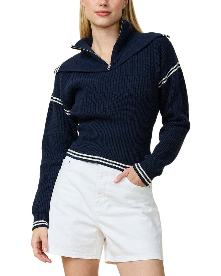 Rowing Blazers Double Collar 1/4-Zip Wool-Blend Pullover