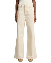 7 For All Mankind Twill Creme Lotta Wide Leg Jean