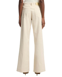 7 For All Mankind Twill Creme Lotta Wide Leg Jean