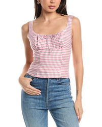 Femme Society Sleeveless Linen-Blend Blouse