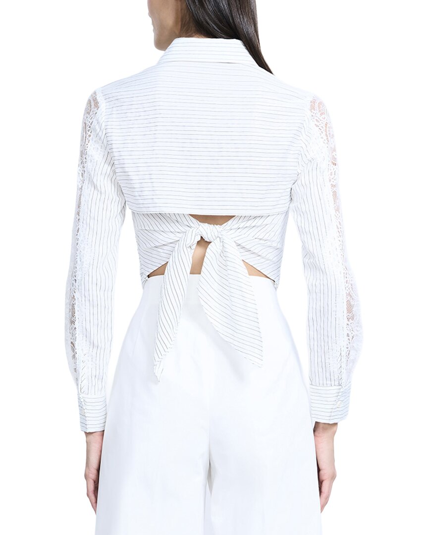 Bcbgmaxazria Lace Stripe Tie Back Top