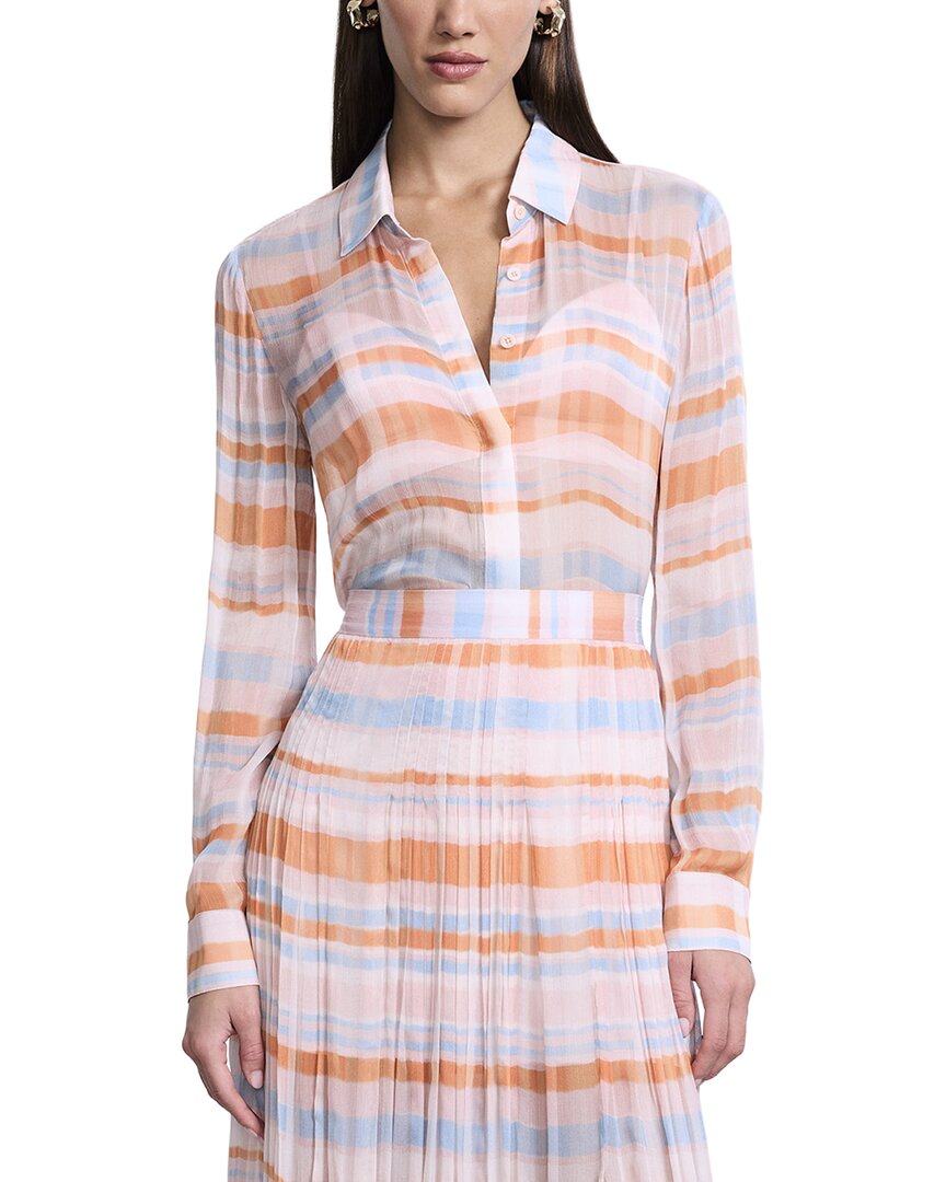 Bcbgmaxazria Chiffon Plaid Blouse