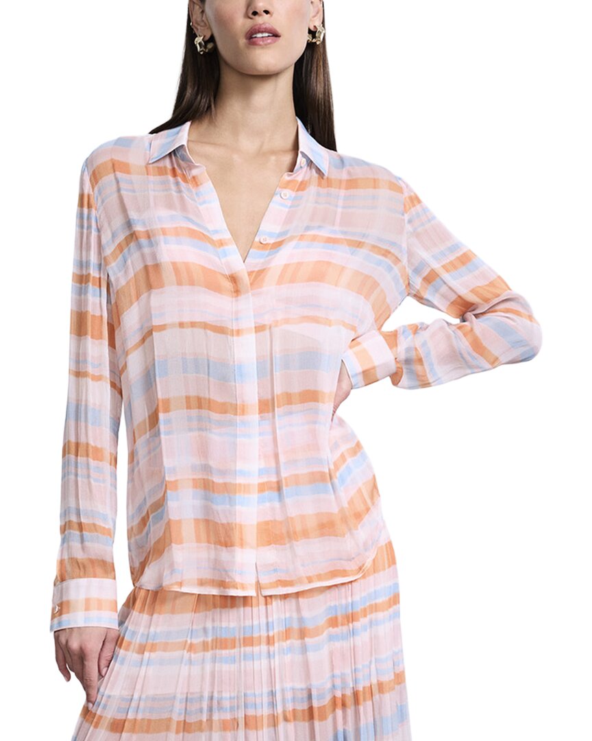 Bcbgmaxazria Chiffon Plaid Blouse