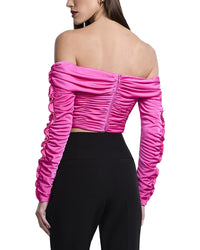 Bcbgmaxazria Lettuce Ruffle Off Shoulder Top