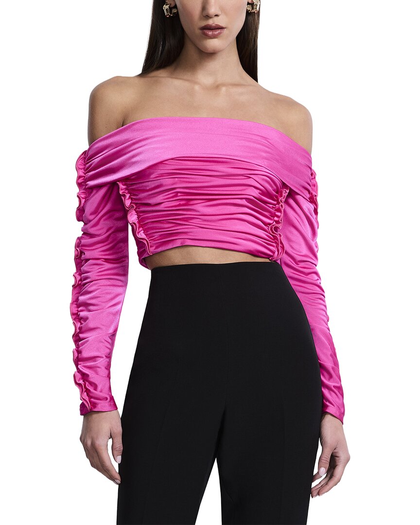 Bcbgmaxazria Lettuce Ruffle Off Shoulder Top