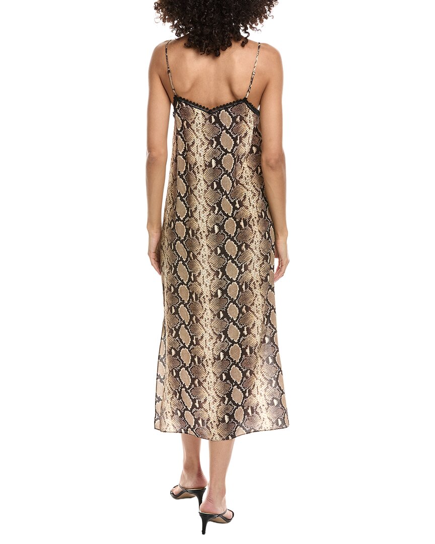 The Kooples Snakeskin Print Silk Midi Slip Dress