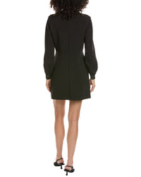 The Kooples Trend Leather-Trim Mini Dress