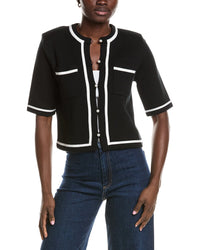 Minnie Rose Minnie Rose Tipped Cropped Jacket