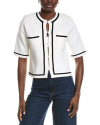 Minnie Rose Minnie Rose Tipped Cropped Jacket