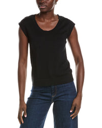 Minnie Rose Knit Cap Sleeve Cashmere-Blend Top