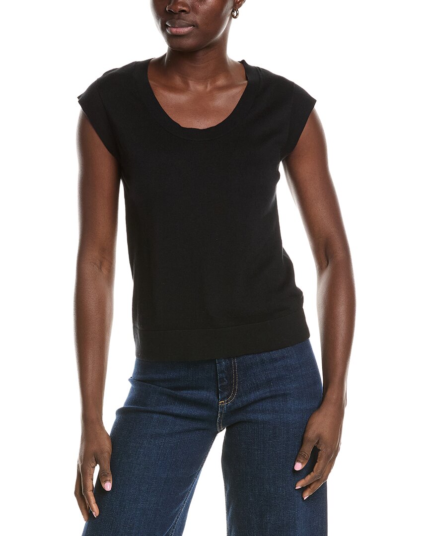 Minnie Rose Knit Cap Sleeve Cashmere-Blend Top