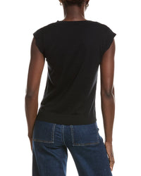 Minnie Rose Knit Cap Sleeve Cashmere-Blend Top