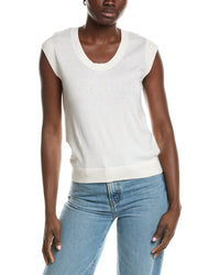 Minnie Rose Minnie Rose Knit Cap Sleeve Cashmere-Blend Top