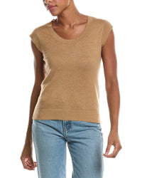 Minnie Rose Minnie Rose Knit Cap Sleeve Cashmere-Blend Top