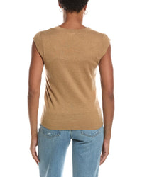 Minnie Rose Minnie Rose Knit Cap Sleeve Cashmere-Blend Top