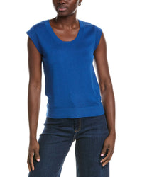 Minnie Rose Minnie Rose Knit Cap Sleeve Cashmere-Blend Top