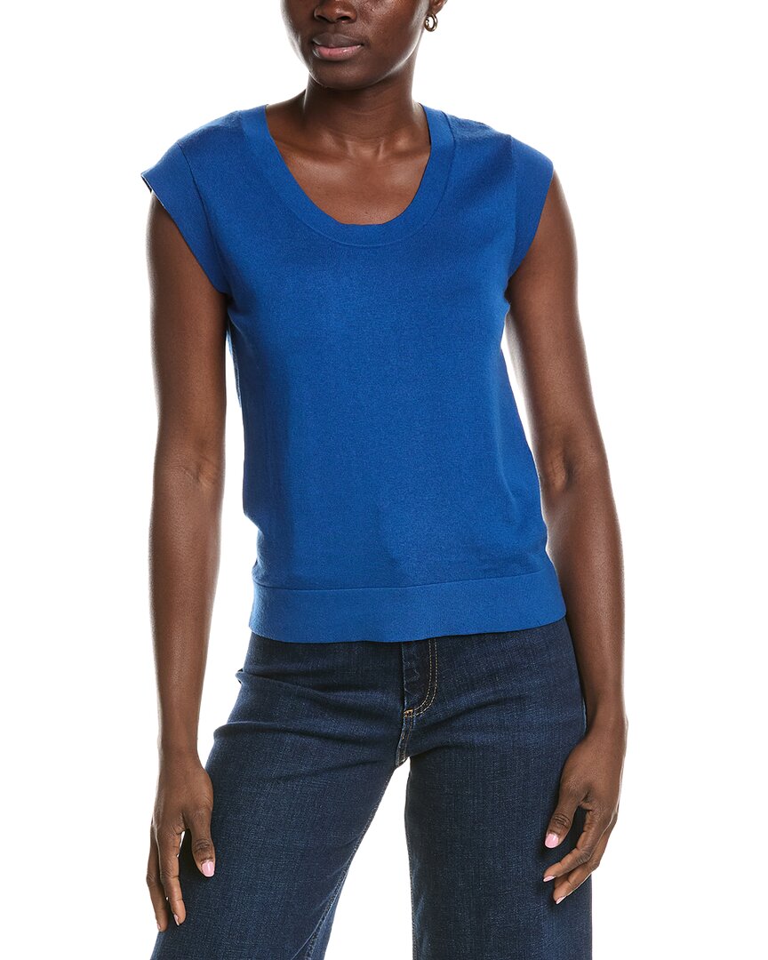 Minnie Rose Minnie Rose Knit Cap Sleeve Cashmere-Blend Top