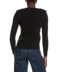 Minnie Rose Power Shoulder Cashmere-Blend Sweater