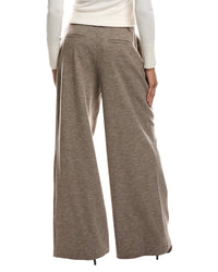 SIMKHAI Simkhai Leroy Pleated Wool-Blend Wide Leg Pant