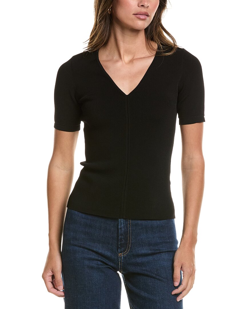 3.1 Phillip Lim 3.1 Phillip Lim Compact Rib Short Sleeve V-Neck Top