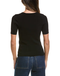 3.1 Phillip Lim 3.1 Phillip Lim Compact Rib Short Sleeve V-Neck Top