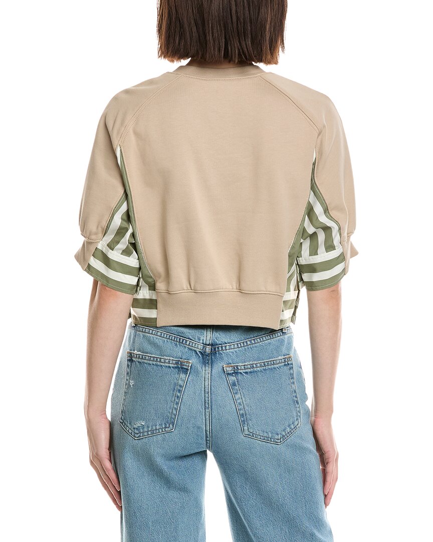 3.1 Phillip Lim 3.1 Phillip Lim 3/4 Sleeve Cropped Combo Sweatshirt