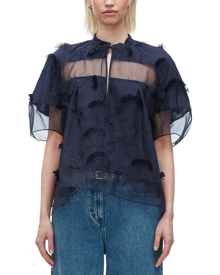3.1 Phillip Lim Short Sleeve Flounce Top