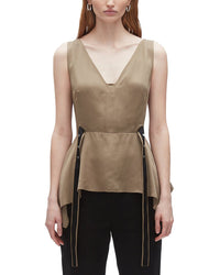 3.1 Phillip Lim V-Neck Sleeveless Flounce Top