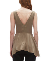 3.1 Phillip Lim V-Neck Sleeveless Flounce Top