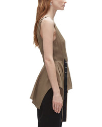 3.1 Phillip Lim V-Neck Sleeveless Flounce Top