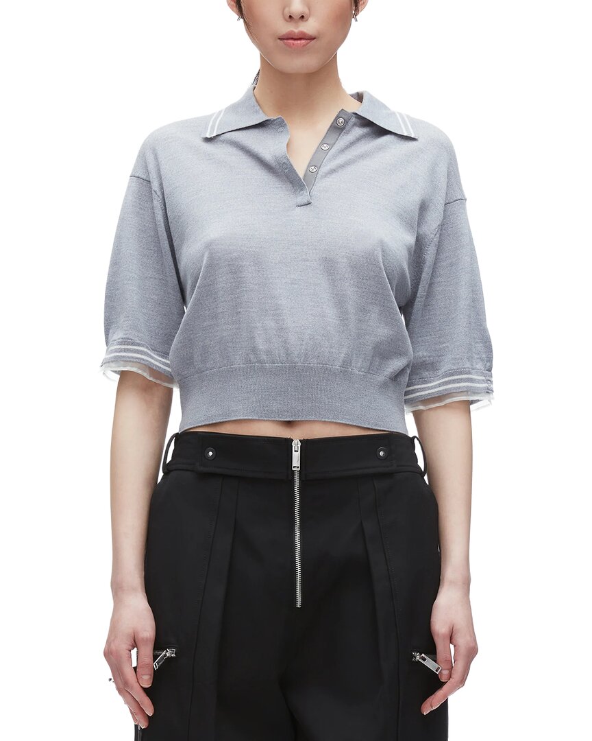 3.1 Phillip Lim Wool Cropped Polo Sweater