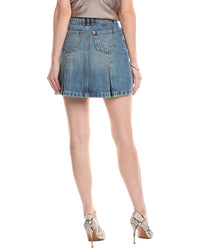 Balmain Balmain Vintage Blue Denim Pleated Mini Skirt