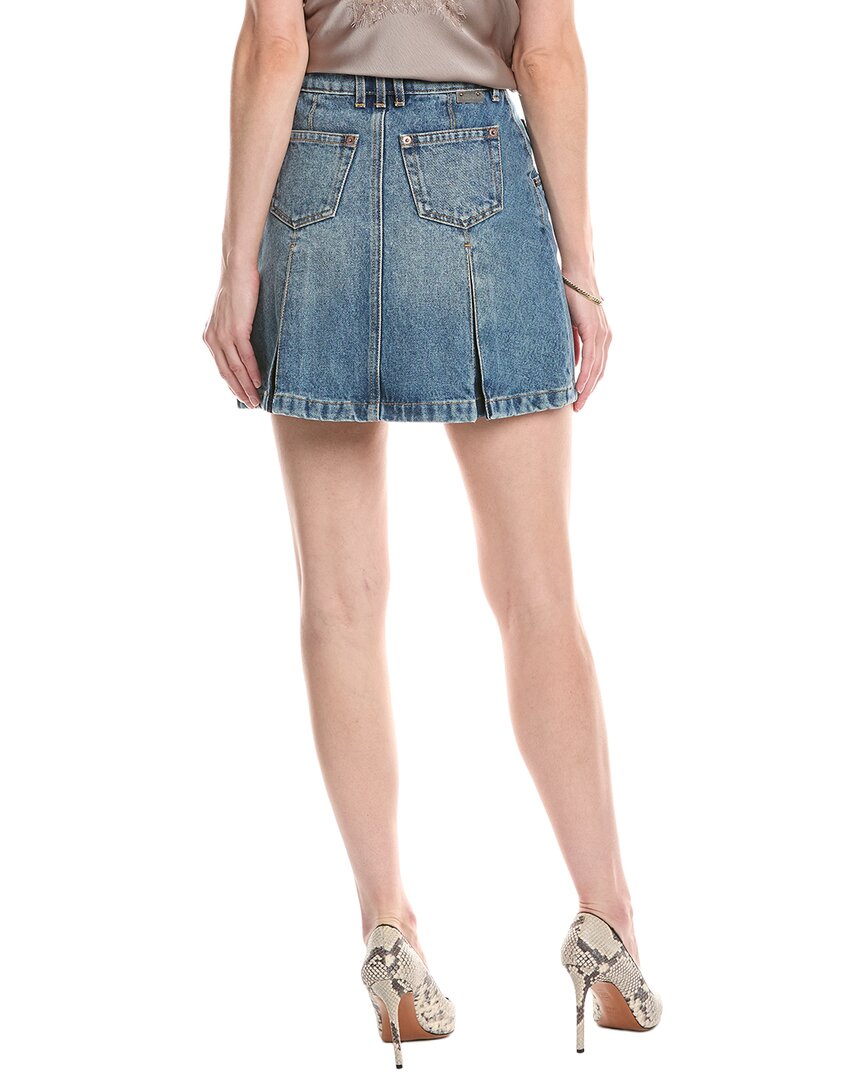 Balmain Balmain Vintage Blue Denim Pleated Mini Skirt