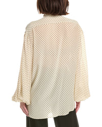 Balmain Bow Tie Printed Silk Shirt