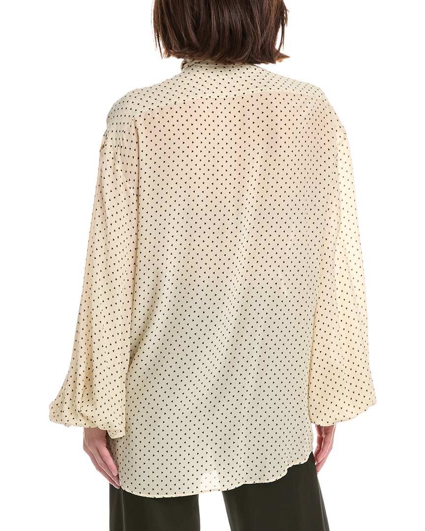 Balmain Bow Tie Printed Silk Shirt