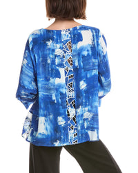 Lemon Grass Printed Eyelet Contrast Blouse