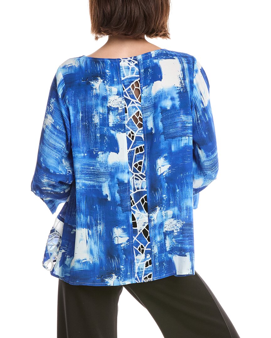 Lemon Grass Printed Eyelet Contrast Blouse