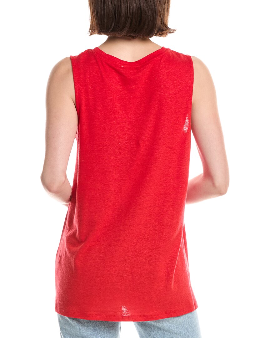 Lemon Grass Beaded Neckline Linen-Blend Tank Top