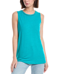 Lemon Grass Beaded Neckline Linen-Blend Tank Top