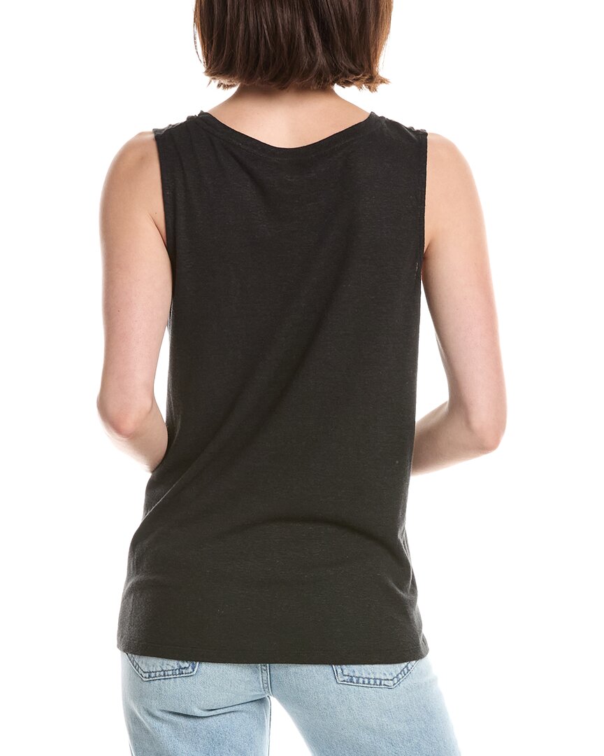 Lemon Grass Beaded Neckline Linen-Blend Tank Top
