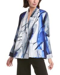 Lemon Grass Reversible Buttoned Cape Jacket