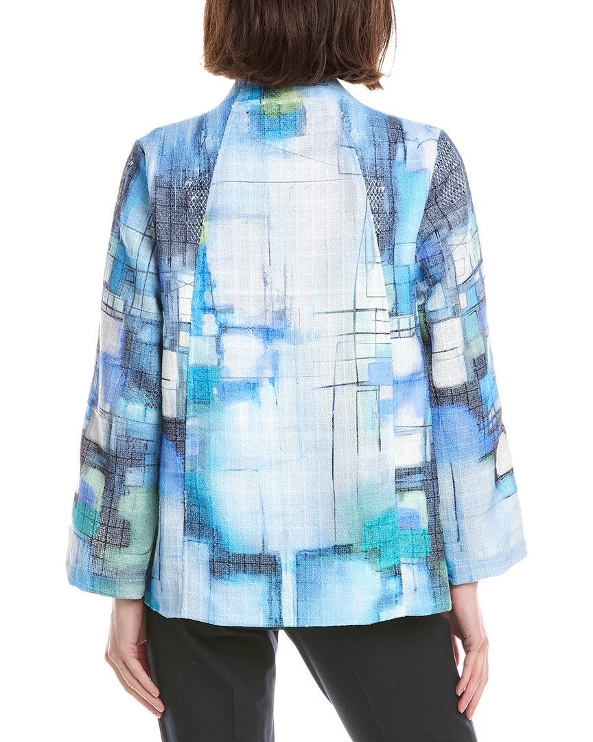 Lemon Grass Print Blocked Blazer