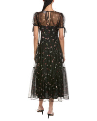 Cinq À Sept Tumbling Carnation Kaida Silk Midi Dress