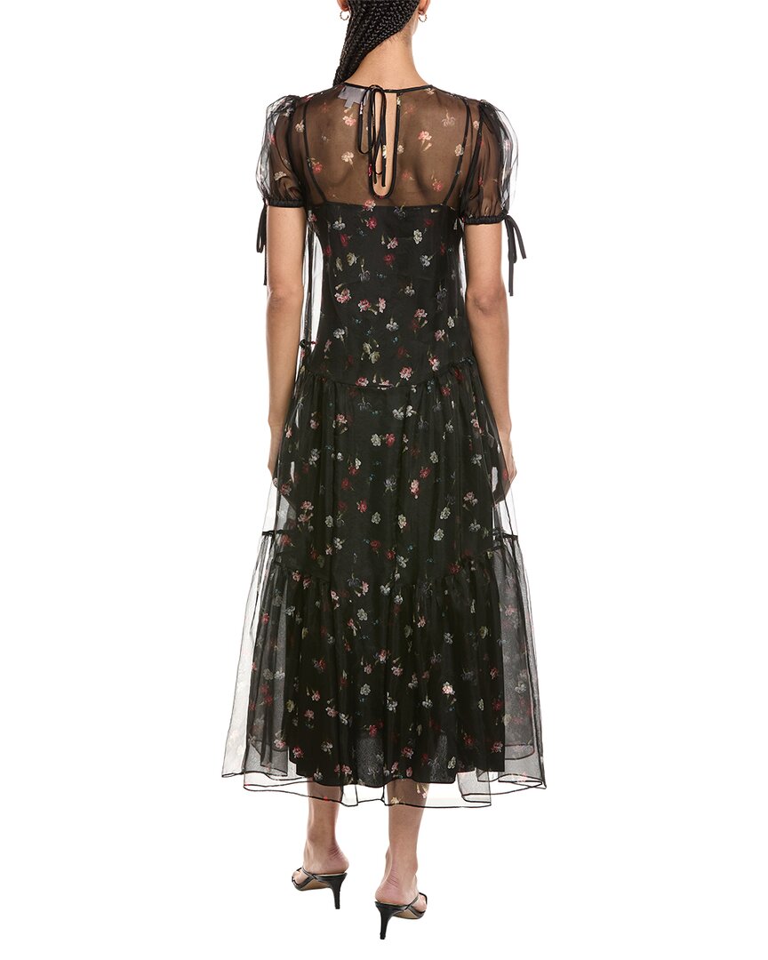 Cinq À Sept Tumbling Carnation Kaida Silk Midi Dress