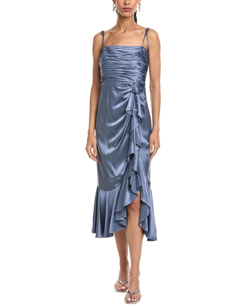 Cinq À Sept Women's Mireya Silk Midi Dress - Blue