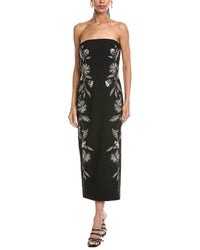 Cinq À Sept Floral Mixed Media Niles Midi Dress