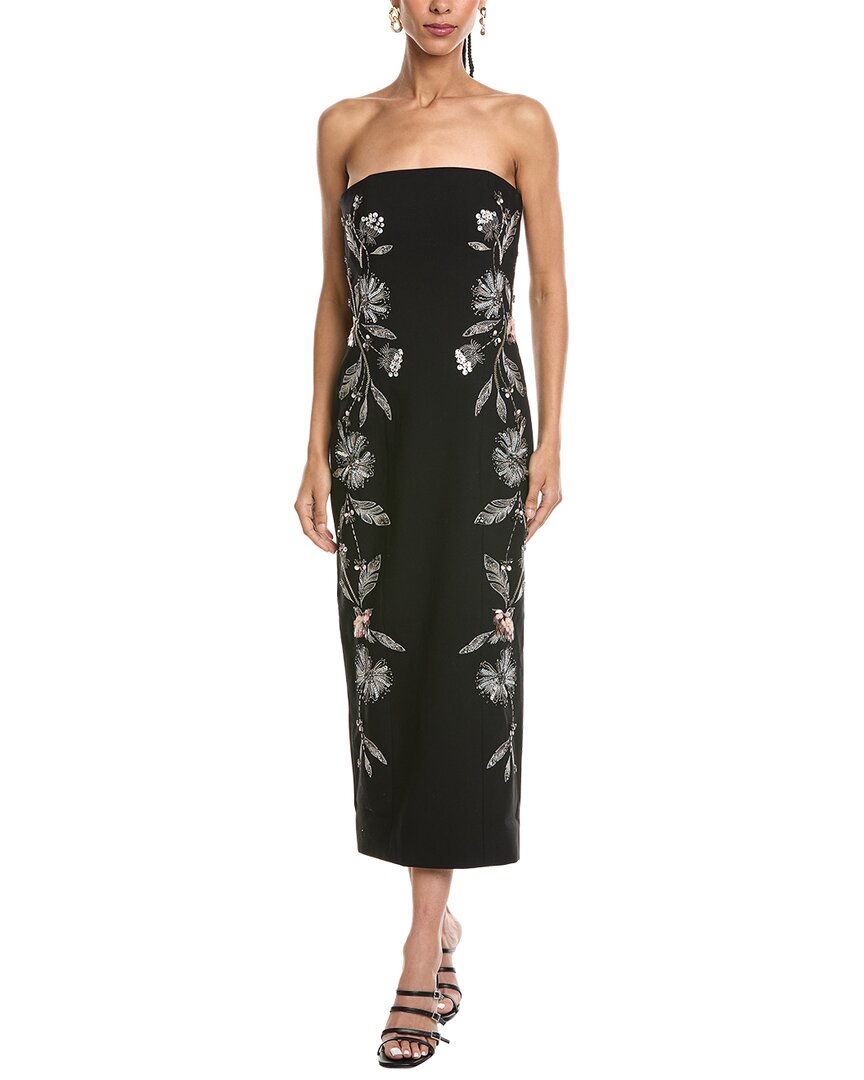 Cinq À Sept Floral Mixed Media Niles Midi Dress