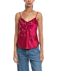 Cinq À Sept Metal Paisley Ditsy Marta Silk Cami