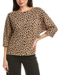 St. John Cheetah Stretch Sweater